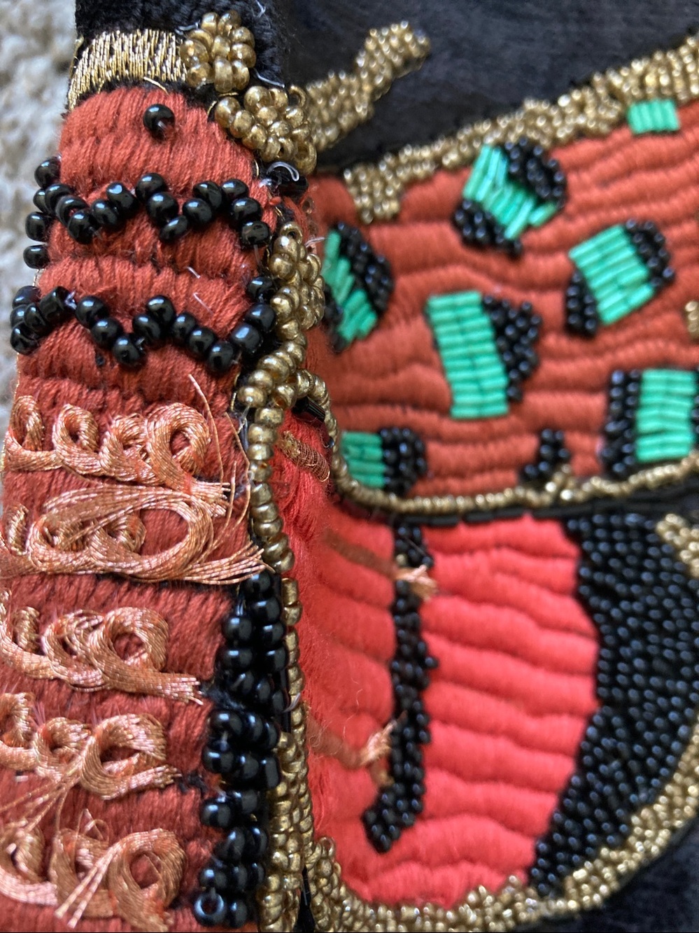 2 Anthropologie Velvet Beaded Butterfly Isadora Pillow Cases Shams Square 18x18 - Picture 14 of 15